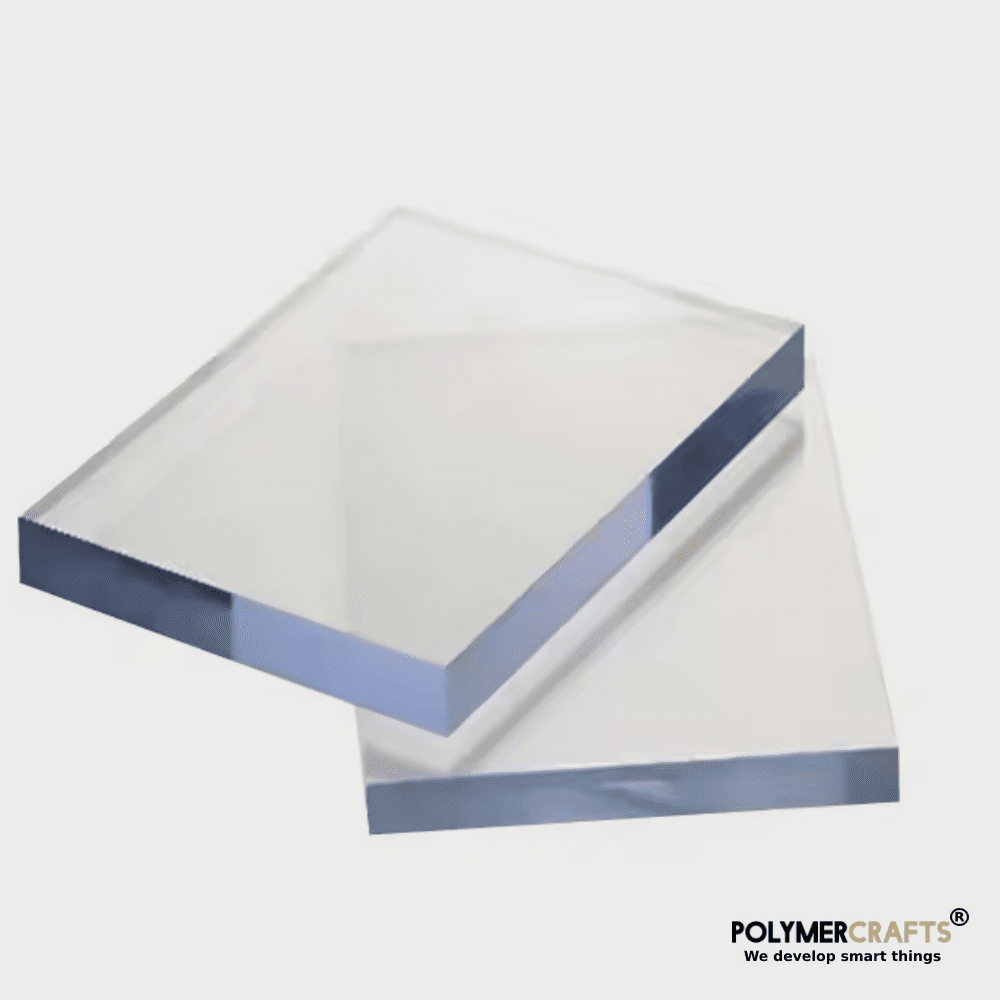 1000X1000-PXL Polycarbonate Sheet Block ǀ Custom cut size -12X12 INCHES ǀ Clear PC Sheet Block For Plastic CNC Machining & Milling ǀ 15MM THICKNESS . - Image 1