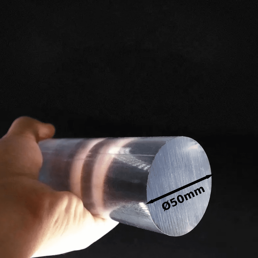 New Project 77 Polycarbonate Rigid Round Rod ǀ Clear Polycarbonate plastic Rod Stock ǀ Durable, Machinability - Ø50 X 300MM -LENGTH - Image 1