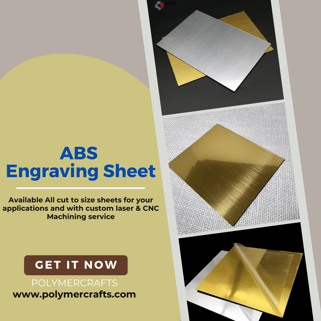 ABS Engraving Sheet - Gold Brush ǀ Silver Brush - 2MM - Image 1