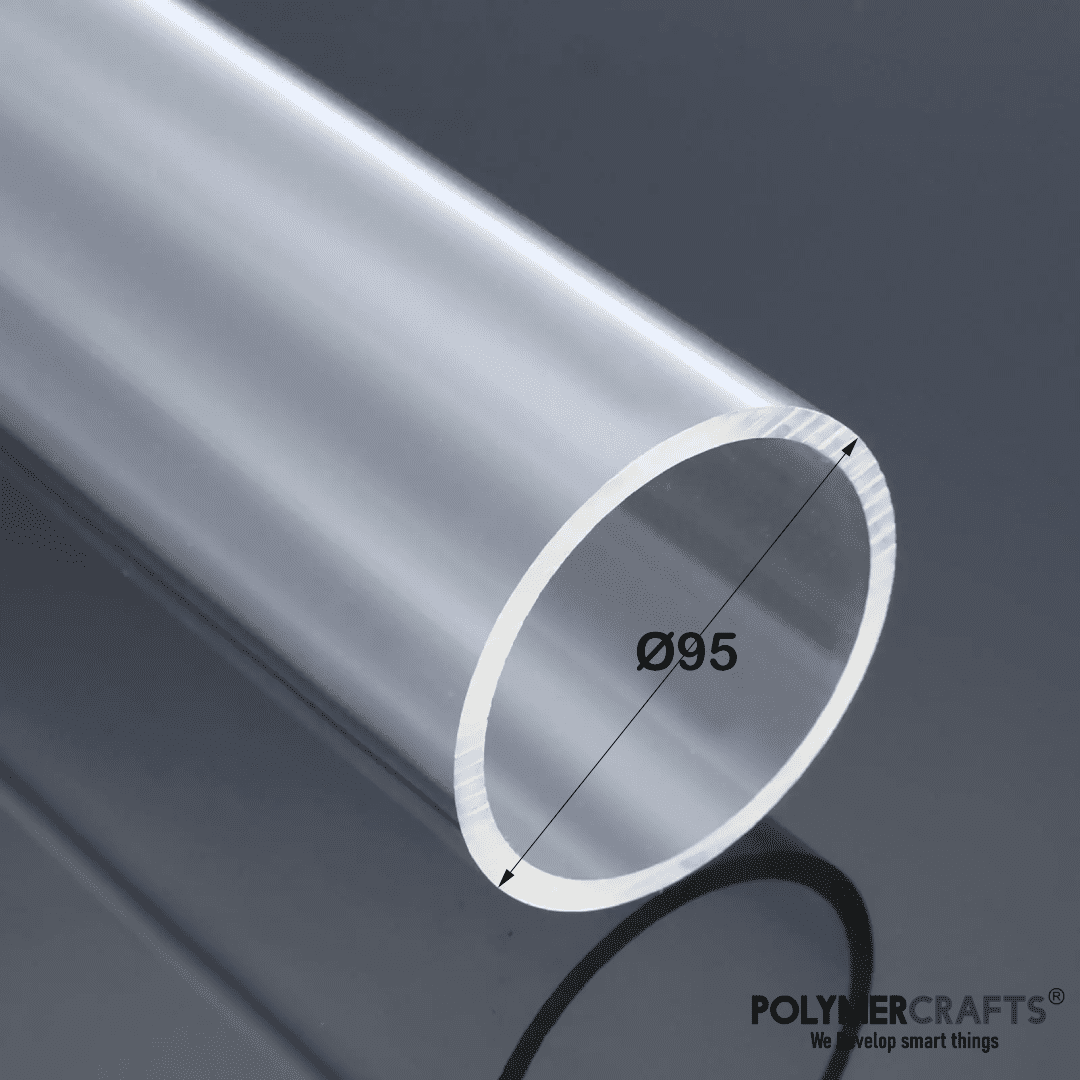 Acrylic Tube Rigid CAST Acrylic Pipe Ø 95mm ǀ Wall Thickness 3MM-600MM LENGTH  ǀ  PMMA Transparent Tube - Image 1