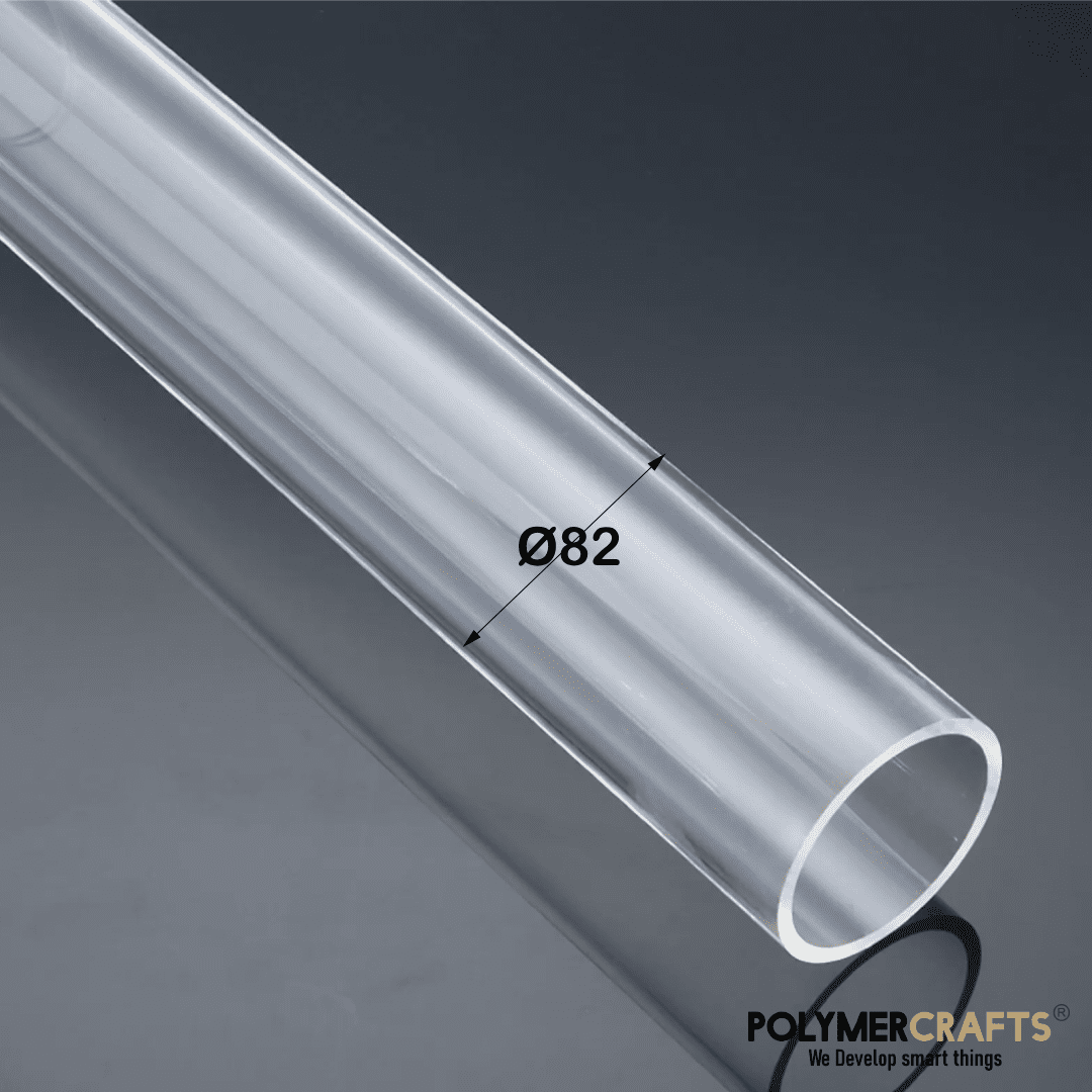 Acrylic Tube Rigid CAST Acrylic Pipe Ø 82mm ǀ Wall Thickness 3MM-600MM LENGTH  ǀ  PMMA Transparent Tube - Image 1