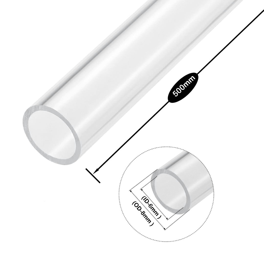 Transparent Acrylic Tube (OD 8mm- ID 4mm) -Optical Clarity, Temperature Resistant for Crafts & Industrial - Image 1