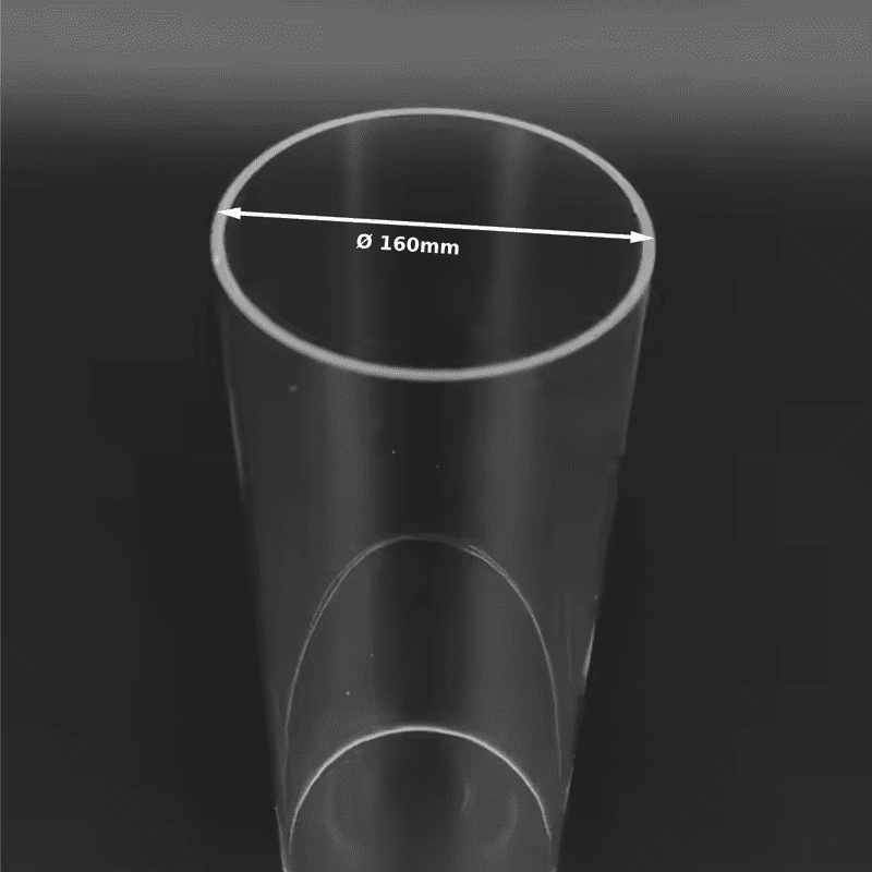 PMMA Transparent Tube ǀ CAST RIGID Pipe Ø 160mm ǀ Wall Thickness 3MM-600MM LENGTH  ǀ  Acrylic Tube Clear Rigid Machinability - Image 1