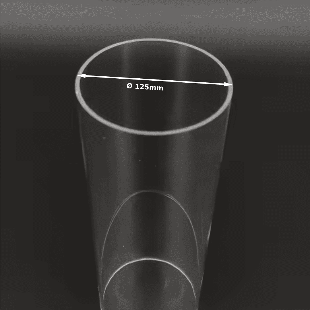 PMMA Transparent Tube ǀ CAST RIGID Pipe Ø 125mm ǀ Wall Thickness 3MM-600MM LENGTH  ǀ  Acrylic Tube Clear Rigid Machinability - Image 1