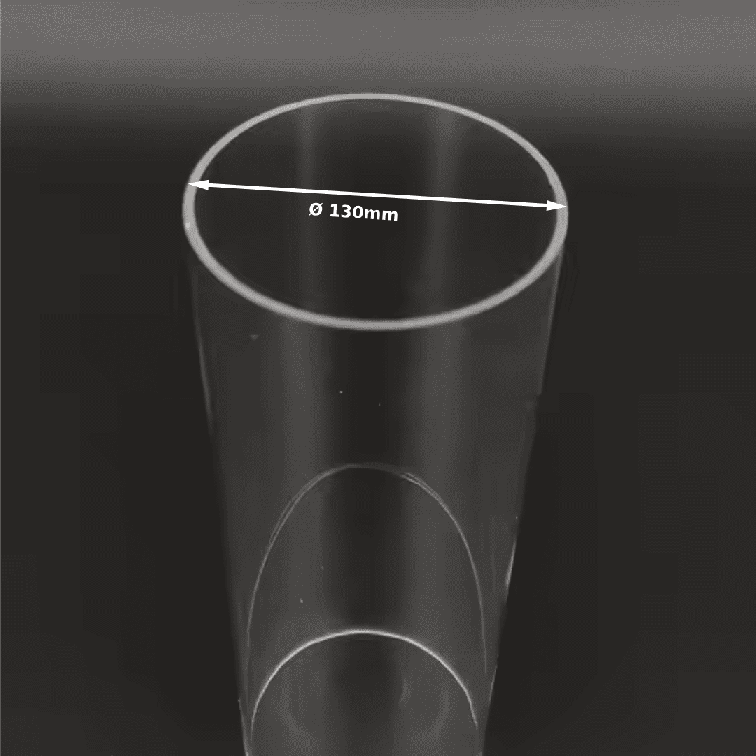 PMMA Transparent Tube ǀ CAST RIGID Pipe Ø 130mm ǀ Wall Thickness 3MM-600MM LENGTH  ǀ  Acrylic Tube Clear Rigid Machinability - Image 1