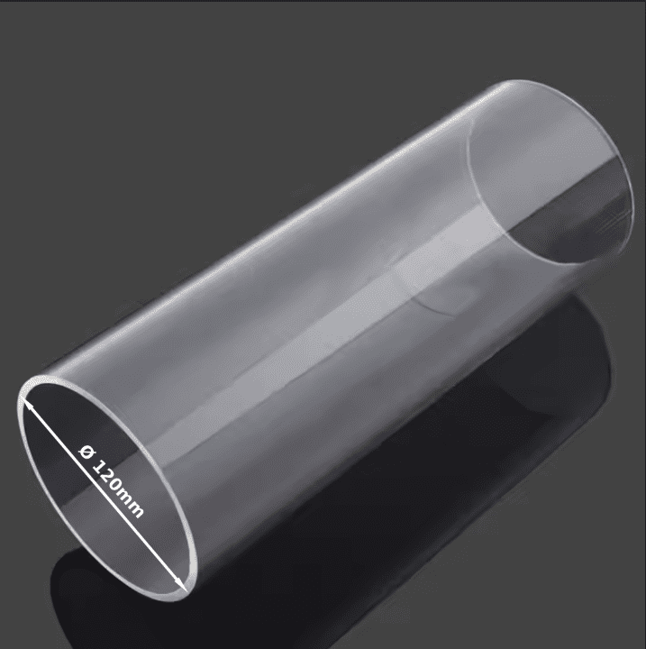 Acrylic Tube Clear Rigid Machinability ǀ CAST RIGID Pipe Ø 120mm ǀ Wall Thickness 3MM-600MM LENGTH  ǀ  PMMA Transparent Tube - Image 1