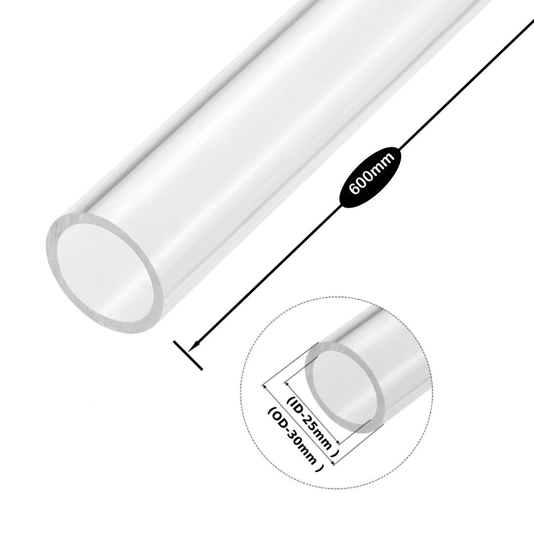 Acrylic Tube Clear ǀ Extruded -(OD 30mm- ID 25mm) ǀ Optical Clarity Temperature Resistant for Crafts & Industrial - Image 1