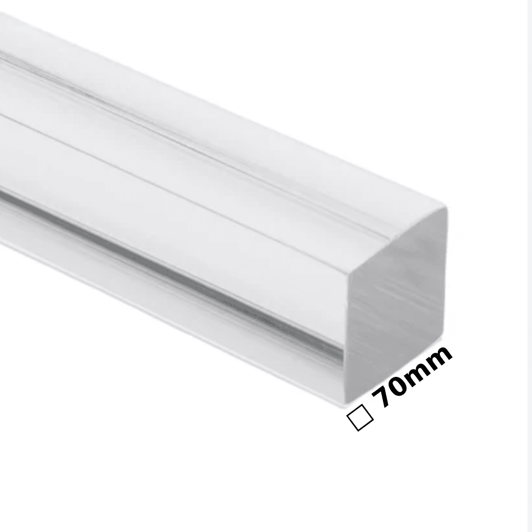 Acrylic Transparent Square Rod -PMMA  Clear ǀ CAST ACRYLIC -  Square 70mmǀ Crystal Clear Rigid For Machinability  -300MM - Image 1