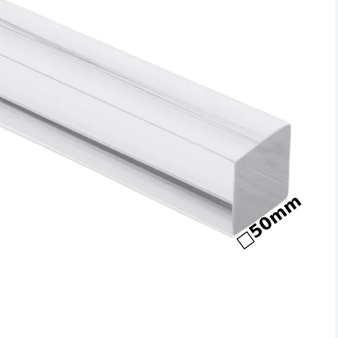 Acrylic Transparent Square Rod -PMMA  Clear ǀ CAST ACRYLIC -  Square 50mmǀ Crystal Clear Rigid For Machinability  -300MM - Image 1