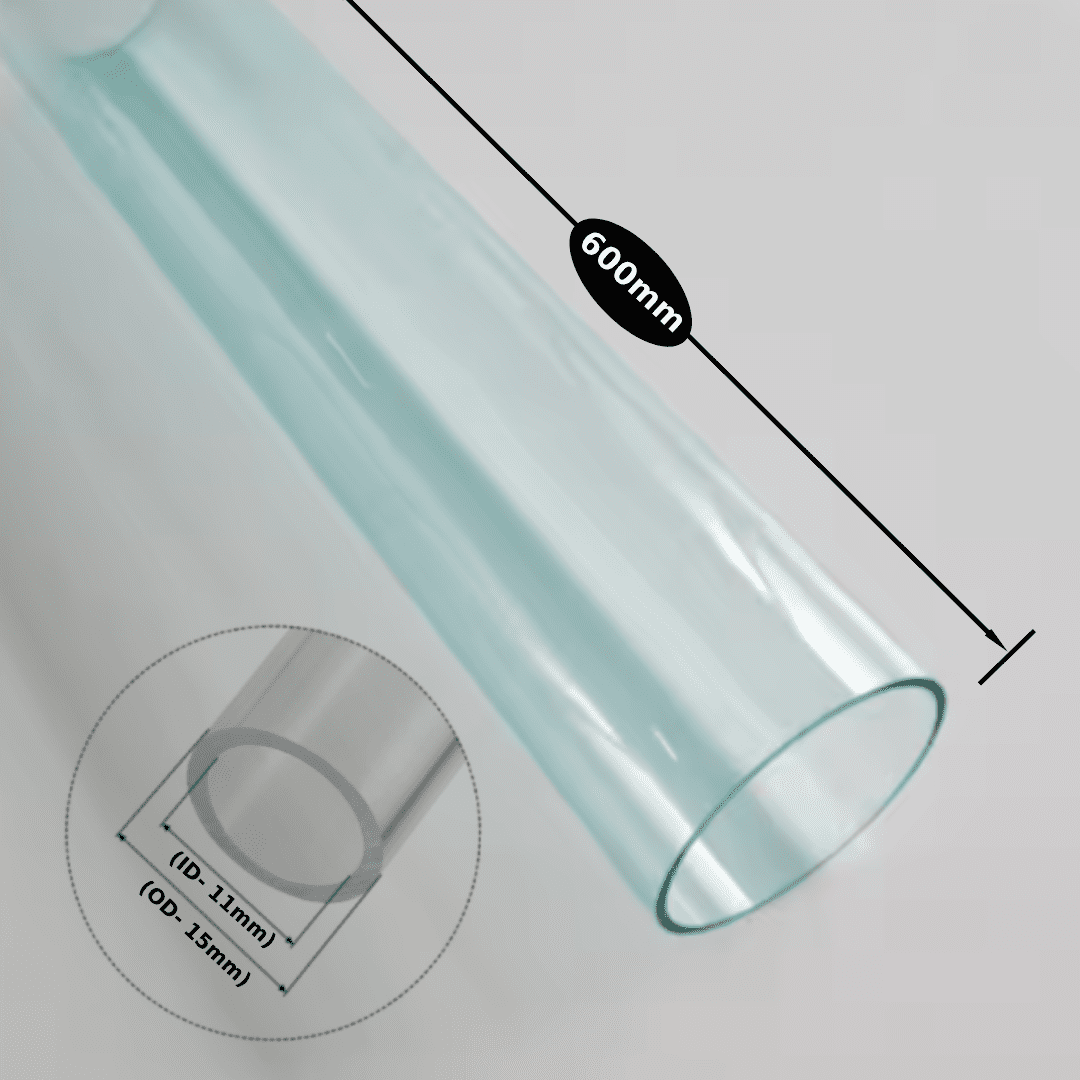 Polycarbonate Tubes -PC Tubes Transparent ǀ Size - ØOD 12MM- ID 8MM ǀ Durable , Lightweight   ǀ Polycarbonate Pipe -600MM LENGTH - Image 1
