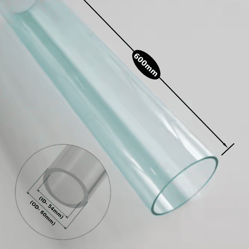 Polycarbonate Tubes -PC Tubes Transparent  ǀ Size -ØOD 60MM- ID 54MM ǀ Durable , Lightweight   ǀ Polycarbonate Pipe -600MM LENGTH - Image 1