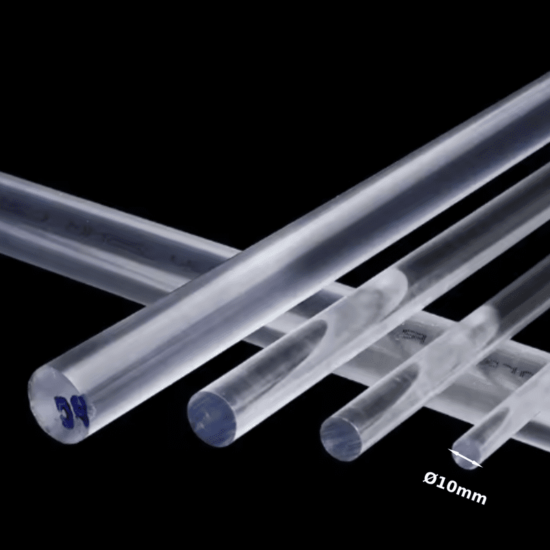 Polycarbonate Rigid Round Rod ǀ Clear Polycarbonate plastic Rod Stock ǀ Durable, Machinability - Ø10 X 300MM -LENGTH - Image 1