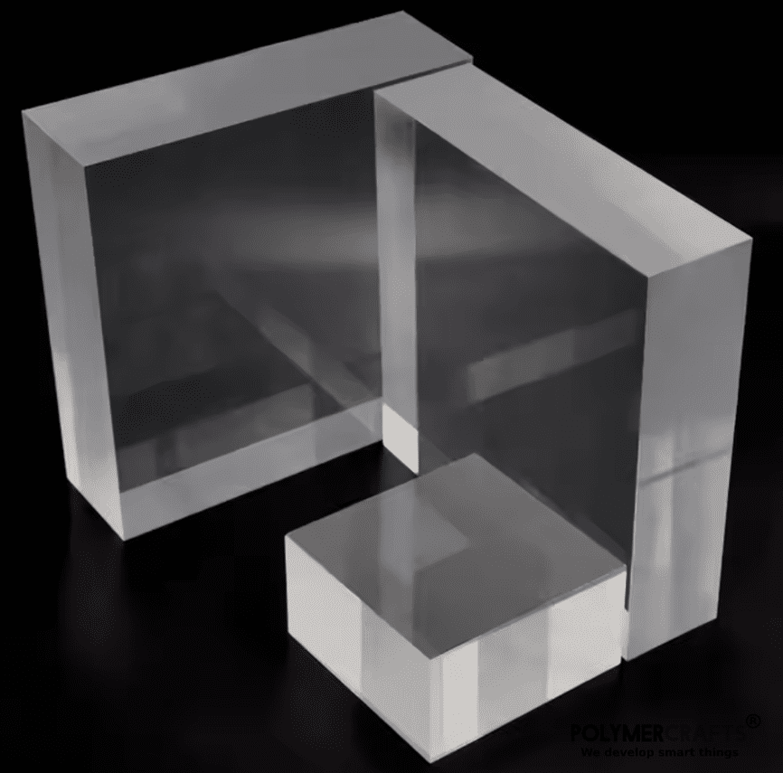 Acrylic Sheet Block -50MM ǀ Acrylic Sheet ǀ Custom cut size - 12X12 INCHES ǀ Clear For Plastic CNC Machining & Milling , Display , DIY Crafts  ǀ - Image 1