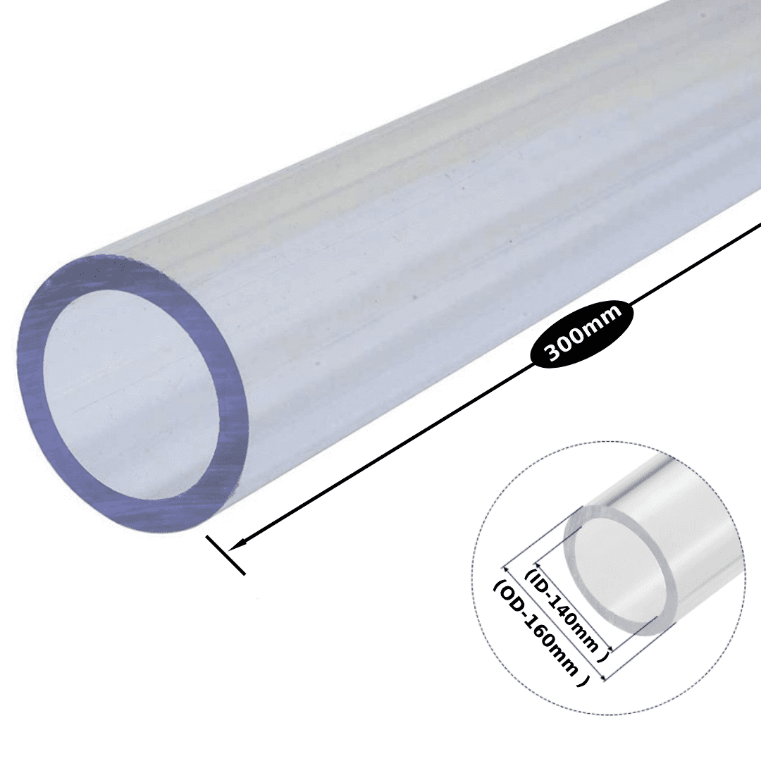 Acrylic Tube Clear ǀ Extruded -(OD 160mm- ID 140mm) ǀ Optical Clarity Temperature Resistant for Crafts & Industrial -10MM Thick /300MM LONG - Image 1
