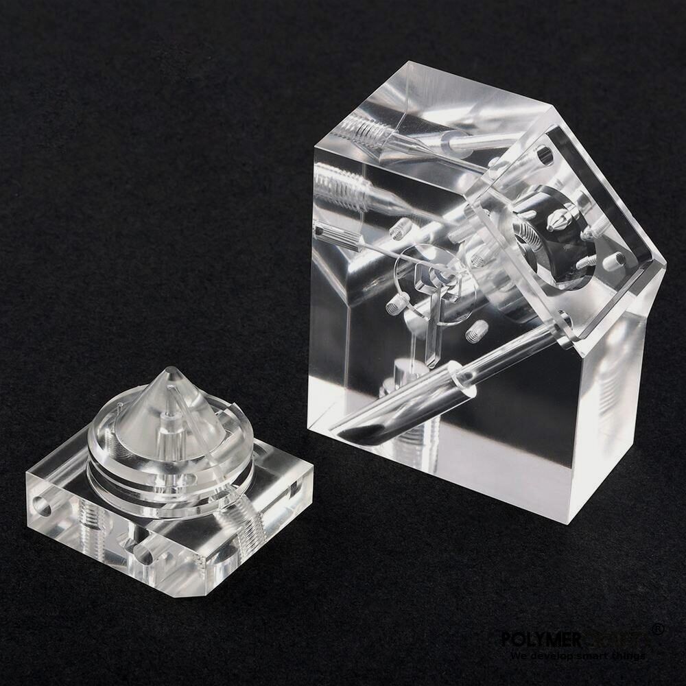 Custom Precision Cast Acrylic Parts Milling & Acrylic Manifold Blocks -100MM - Image 1