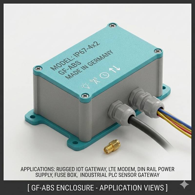 Industrial IP67-rated GF-ABS Custom Enclosure – Rugged Dual-Tone Project Box for IoT Gateways and Power Distribution - Image 1