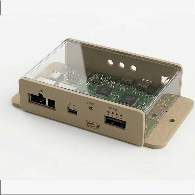 Industrial System Monitor,Custome Enclosure with Matte Texture Base, Clear Viewing Panel, and Integrated Mounting Flanges - Image 1