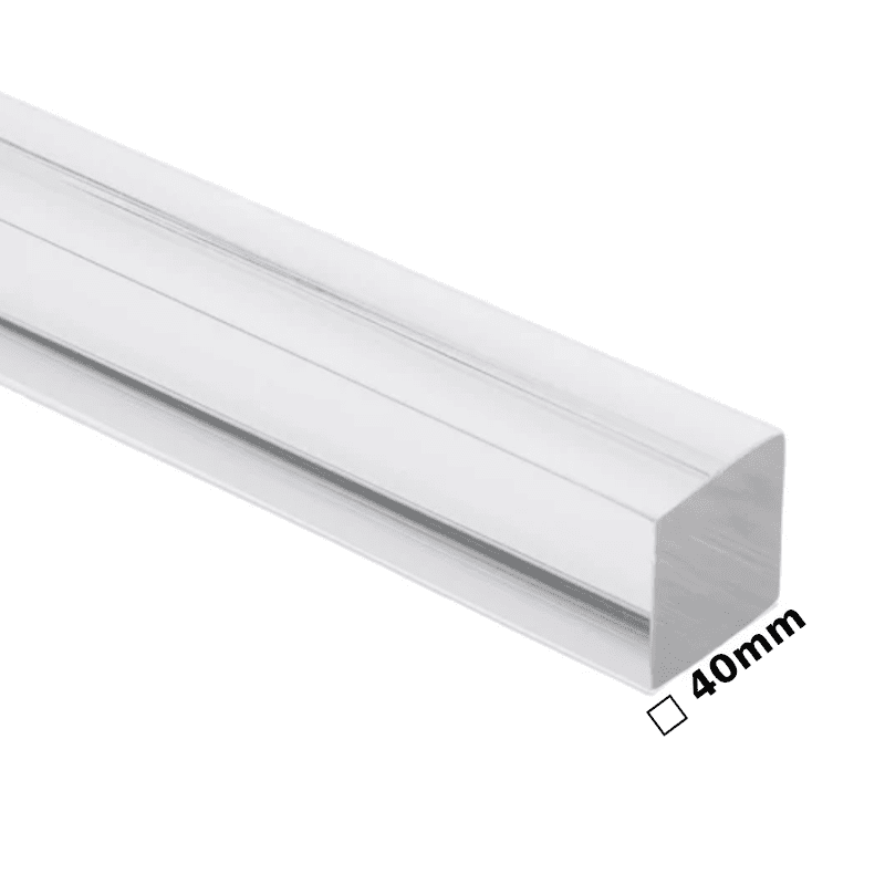 Acrylic Transparent Square Rod -PMMA  Clear ǀ CAST ACRYLIC -  Square 40mmǀ Crystal Clear Rigid For Machinability  -300MM - Image 1