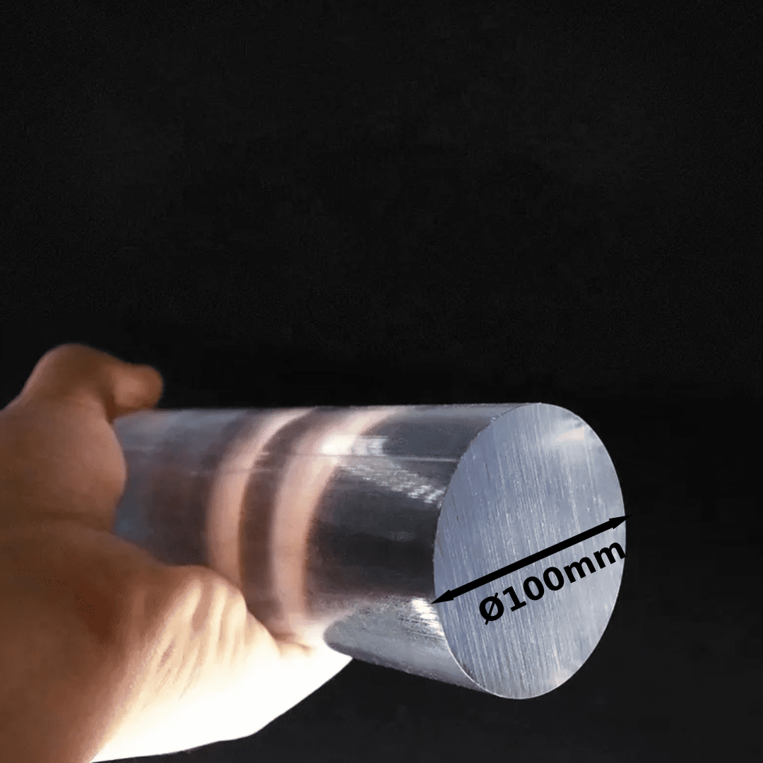 New Project 80 Polycarbonate Rigid Round Rod ǀ Clear Polycarbonate plastic Rod Stock ǀ Durable, Machinability - Ø100 X 300MM -LENGTH - Image 1