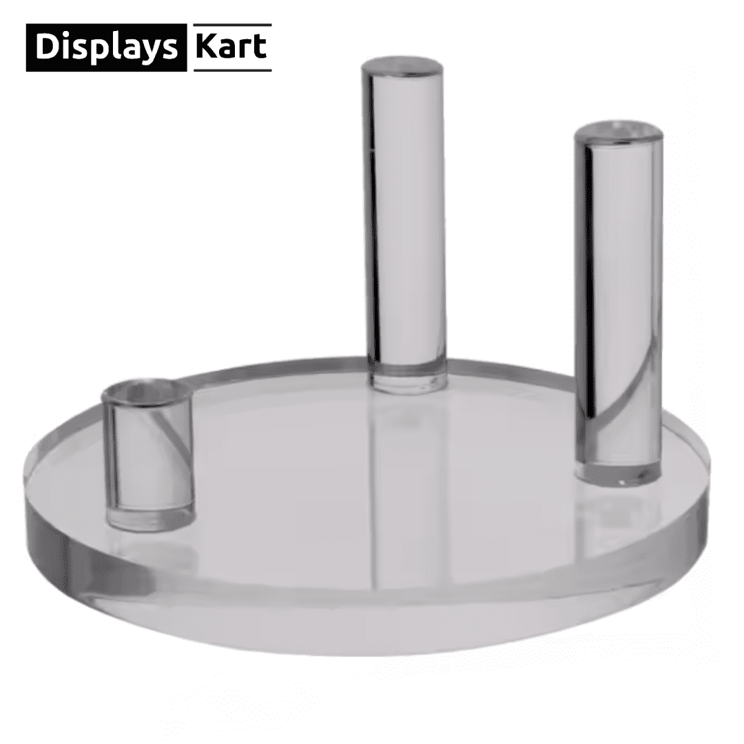 Clear Acrylic Base Display Rack | Crystal Display Stand | PMMA | For Minerals | Stone | Jewelry | Size- 8x8x4cm. - Image 1