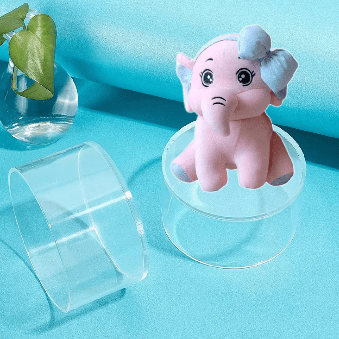 New Project 2024 10 25T190245530 Clear Prop Display Cylinders | Clear Acrylic Round Cylinder Display Riser | Display For Toys | Watches | Jewelry Items. - Image 1