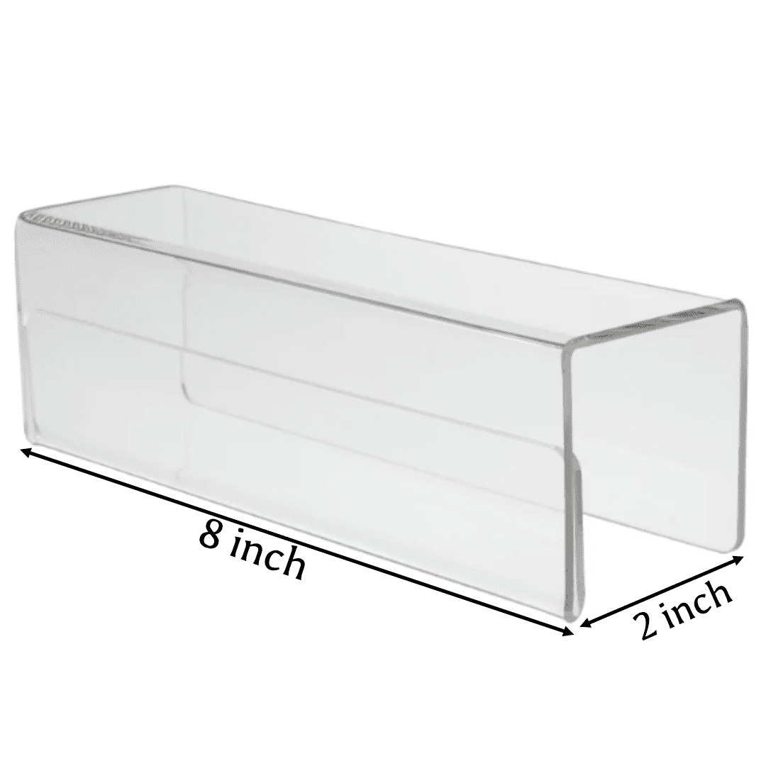 Cubicle Name Plate Holder | Transparent Acrylic Single Sided Sign Tag Holder | For Home | Office | Classroom | Size- 8x2 Inch. - Image 1