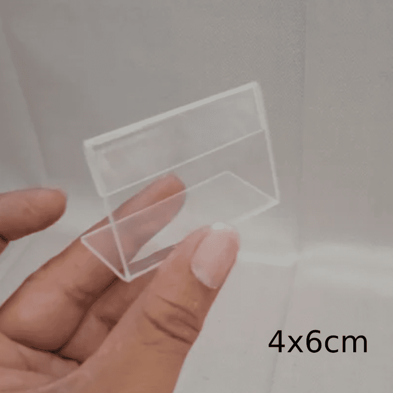 New Project 98 Acrylic Label Holder | Display Tag Holder L-Shape | Size 4x6cm. - Image 1