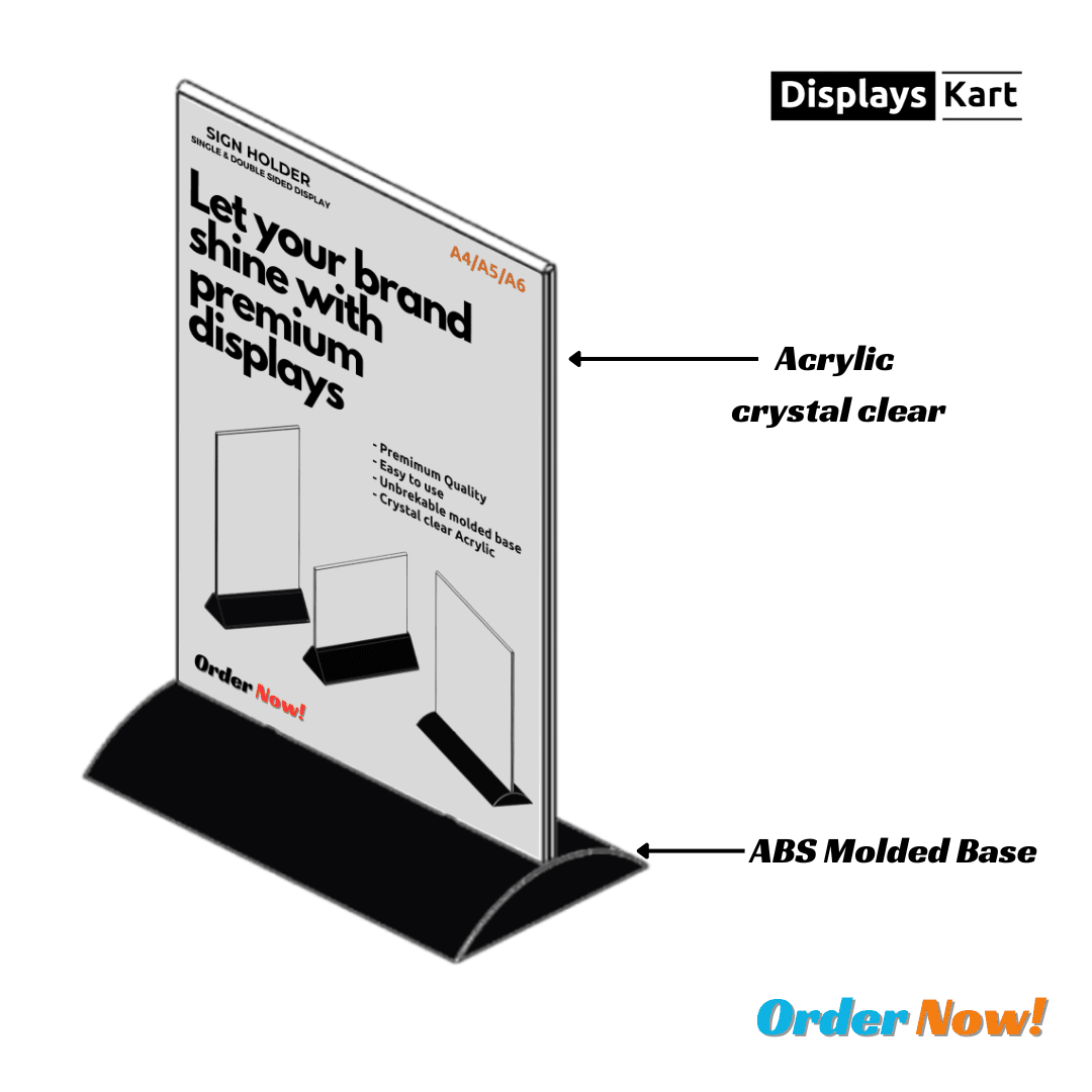 Double sided acrylic sign holder A5